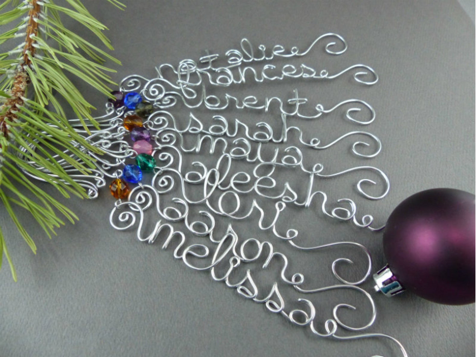Personalized Ornaments Wire Name Christmas Ornament Hangers Etsy