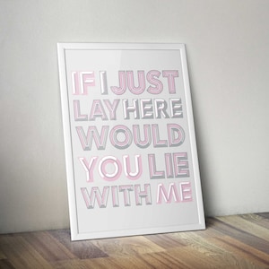 A2 Snow Patrol 'Chasing Cars' lyrics limited edition Giclee print