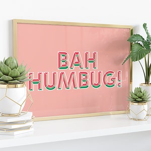 Christmas &#39;Bah Humbug&#39; Typography Giclee print