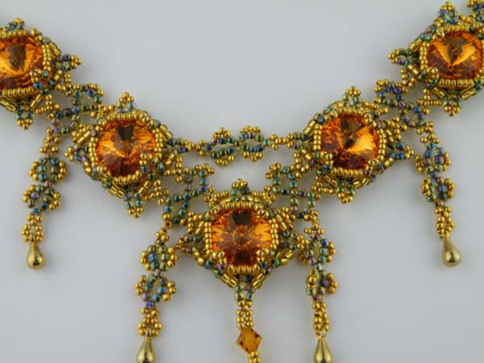 Beading Tutorial Squared Crystals Necklace Etsy