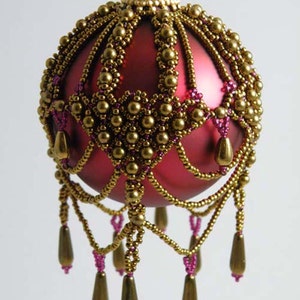 Beading Tutorial - Beaded Brocade Ornament