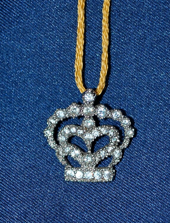 Sparkly Crown Heart Pendant - image 2