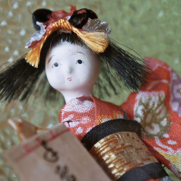 Japanese Dolls in Glass Case Etsy
