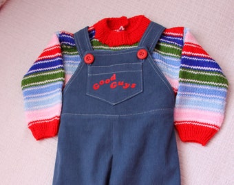 Corduroy overall and sweater Chucky Doll, Good Guys, chucky costume , corduroy pants, overalls