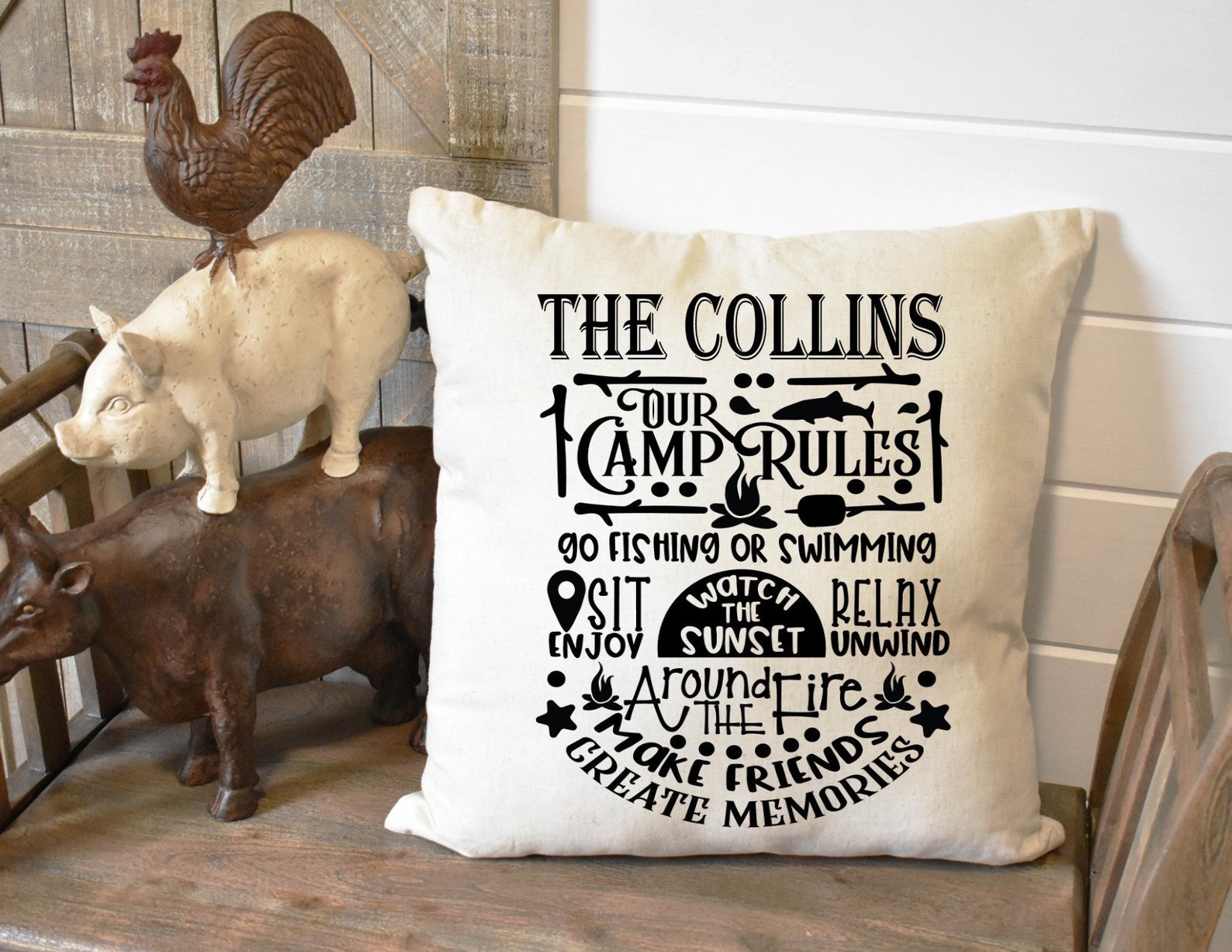 Camping Pillow Camper Decor Camping Gift Camping Sign Etsy Canada