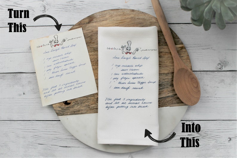 Custom Tea Towel With Photo Or Recipes Printed On