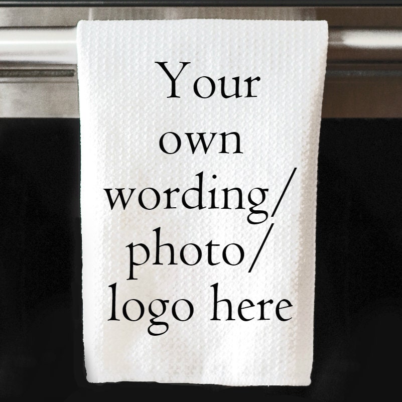 Personalized dish towel Custom kitchen towel print logo Etsy