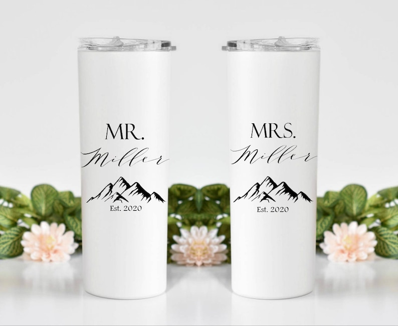est 2021 bride gift newlyweds wifey gift for couple Wedding gift hubby honeymoon gift wedding party gift custom water bottle