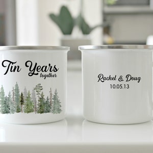 Personalized 10 Year Anniversary Mug Set: Tin Years Gift