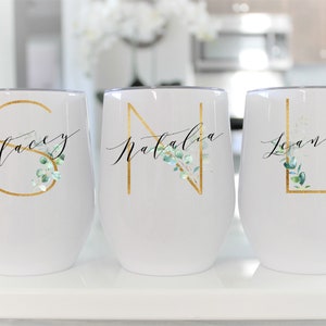 Bridesmaid gift, tik tok bridesmaid gift, wine tumbler, personalized wedding party gift, cup with name, maid of honor gift