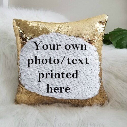 custom sequin flip pillow