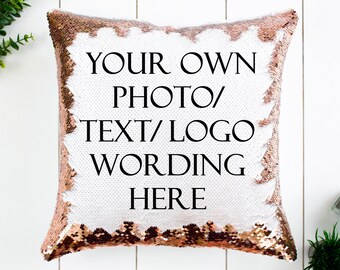 custom sequin pillow with hidden message