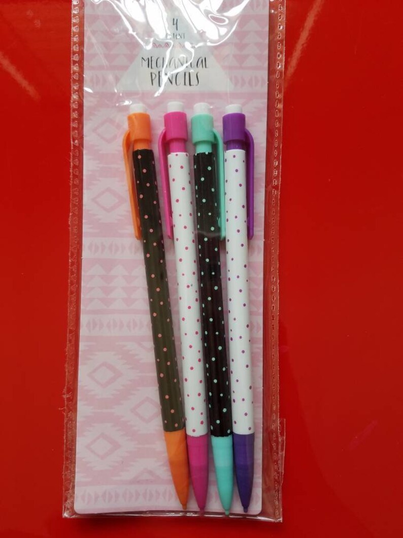 Pack of 4 polka dot mechanical pencils Target One Spot Etsy