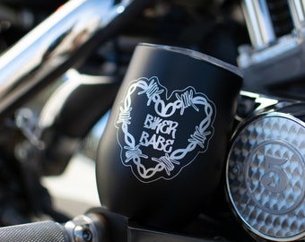 Biker Babe Wine Tumbler