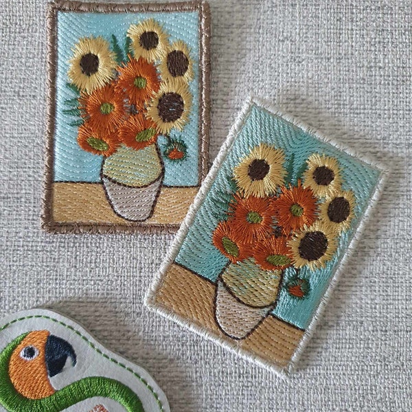 Sunflowers insp. by Van Gogh patch 4 x 4 and 5 x 7 ITH DIGITAL FILE only for embroidery machine