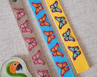 Butterfly bracelet 5 x 7 ITH DIGITAL FILE only for embroidery machines incl. 3 sizes blank 21, 19 and 17 cm long and 3 tabs