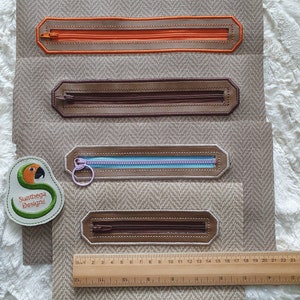 Oct zipper overlay 4 sizes ITH DIGITAL FILE for embroidery machines only, zippers 5', 6', 7', 8'
