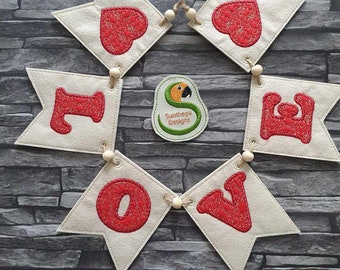 Love banner 4 x 4 ITH DIGITAL FILE only for embroidery machines