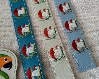 Mushroom bracelet 5 x 7 ITH DIGITAL FILE only for embroidery machines incl. 3 sizes blank 21, 19 and 17 cm long and 3 tabs