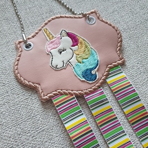 Unicorn hair clip holder/sign 4 x 4 ITH DIGITAL FILE