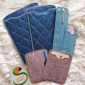 Glasses, card, nail file, pen, mobile cases 4 x 4 and 5 x 7 ITH DIGITAL FILE for embroidery machines only