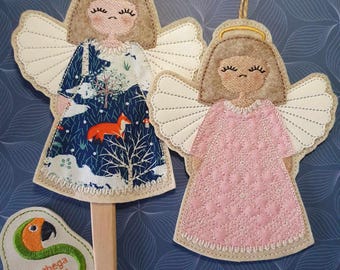 Christmas angel ornament 5 x 7 ITH DIGITAL FILE for embroidery machines only