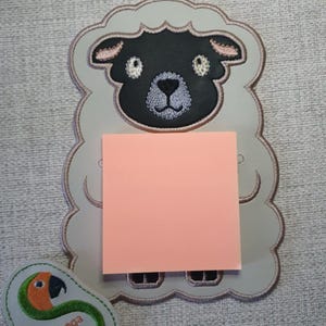 NF Sheep sticky note pad holder  5 x 7 ITH DIGITAL file for embroidery machines only, plus free folded version