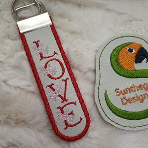 Love key fob 4 x 4 ITH DIGITAL FILE for embroidery machines