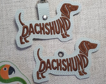 NF Dachshund key fob and eyelet 4 x 4 ITH DIGITAL File for embroidery machines only