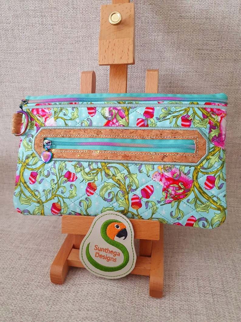 Decorative zip pocket bag 6 x 10 ITH DIGITAL FILE only for embroidery machines (1size) image 4
