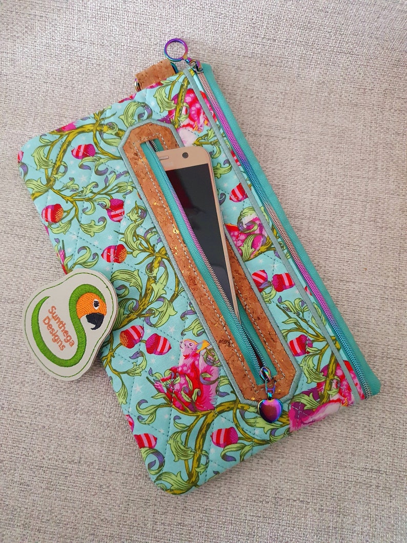 Decorative zip pocket bag 6 x 10 ITH DIGITAL FILE only for embroidery machines (1size) image 1
