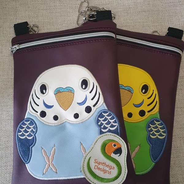 Bolsa con cierre NF Budgie de 8 x 12 pulgadas ITH Archivo DIGITAL solo para máquinas de bordar