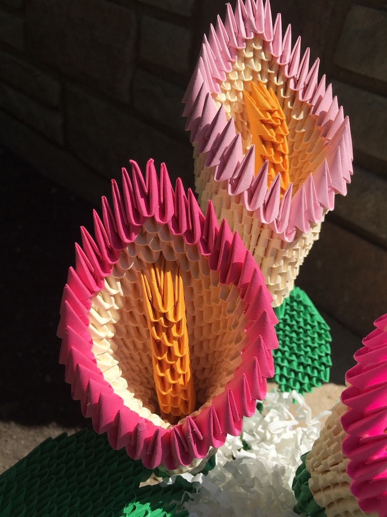 3D Origami Calla Lilies dans vase cadeau pour elle Etsy
