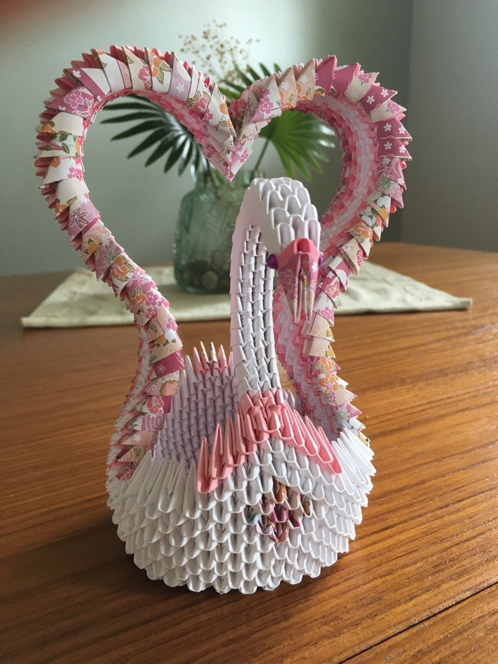 3D Origami Heart Swan Etsy