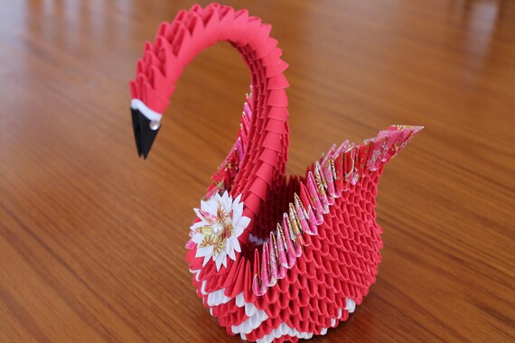 3d Origami Heart Swan