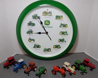 John Deere Tractor Wall Clock Makes Tractor Sounds On The Hour Battery Operated Works