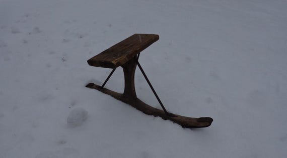 ANTIQUE Vermont Jack Jumper Jumping Jack Wooden Seat Ski, One Ski