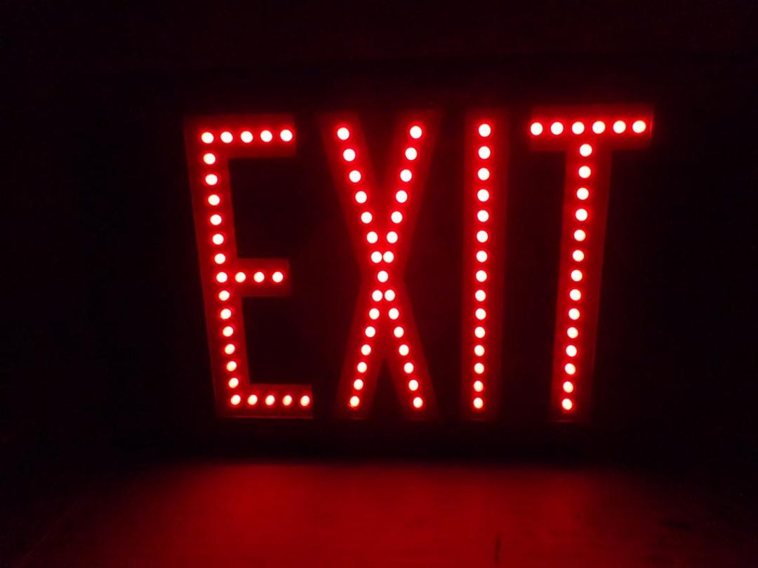 Vintage Gilbert Dot Matrix EXIT Sign Metal Frame Decorative Wall Hanger ...