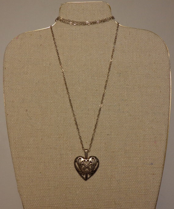 アクセサリー vintage925silver heart motif necklace Vintage Nine Heart Pendant Necklace .925 Silver With a 18