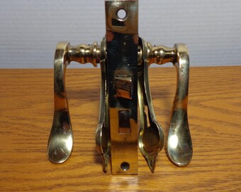 Antique PENN Interior Mortise Lock Door Hardware with Solid Brass Levers handles and Trim plates