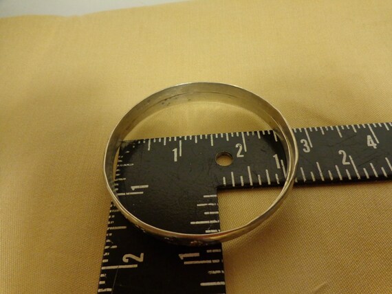 Vintage Mexico Silver Bangles Nice Etching 8 1/2"… - image 6