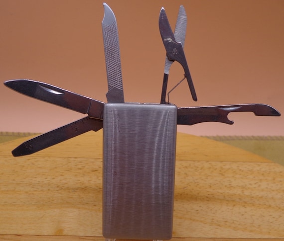 Vintage 7-Multi-Tool Function Stainless Money Cli… - image 6