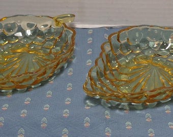 Vintage Abmer Glass Grape Shaped Nut Candy Dish Vintage 1940’s