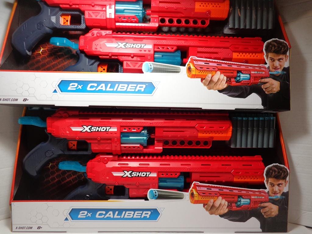 ZURU X-shot Excel Caliber Pump-action Dart Blaster With 24 Darts
