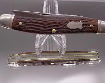 Vintage SCHRADE WALDEN 3 blade Pocket knife for Parts or Repair