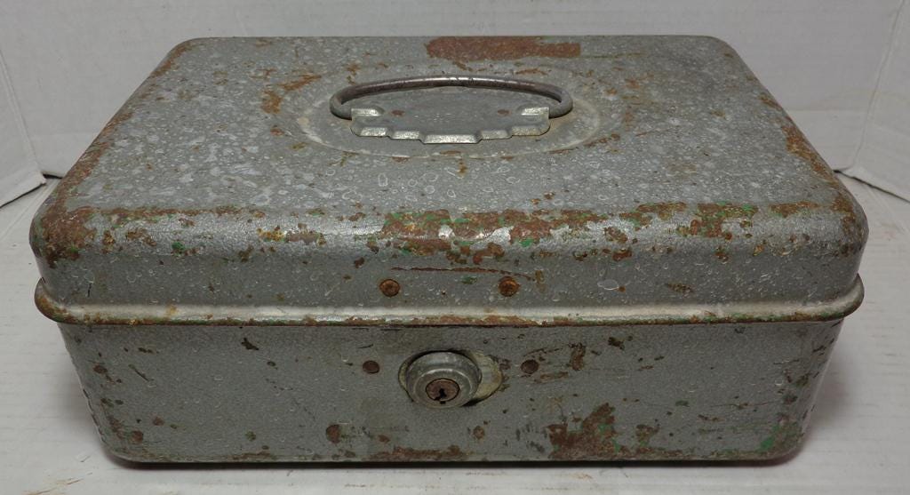 Vintage UTILCO Cash Box-union Steel Chest Corp Le ROY New York