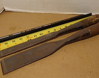 Vintage T.H. Witherby Timber Framing 1 & 2 inch Beveled Socket Chisels 16" Long