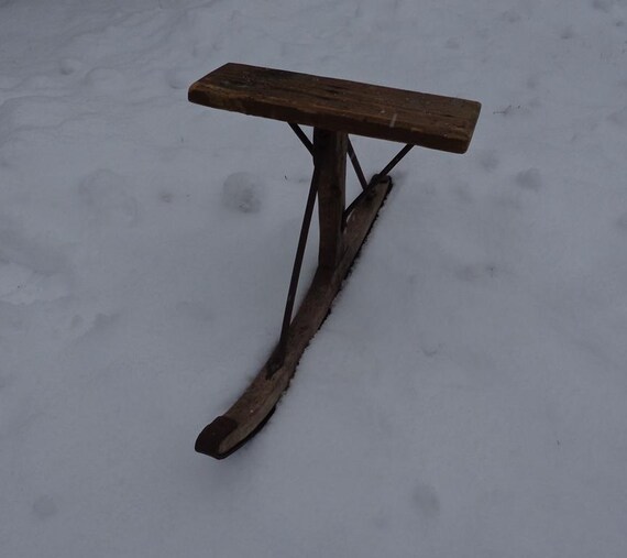 ANTIQUE Vermont Jack Jumper Jumping Jack Wooden Seat Ski, One Ski