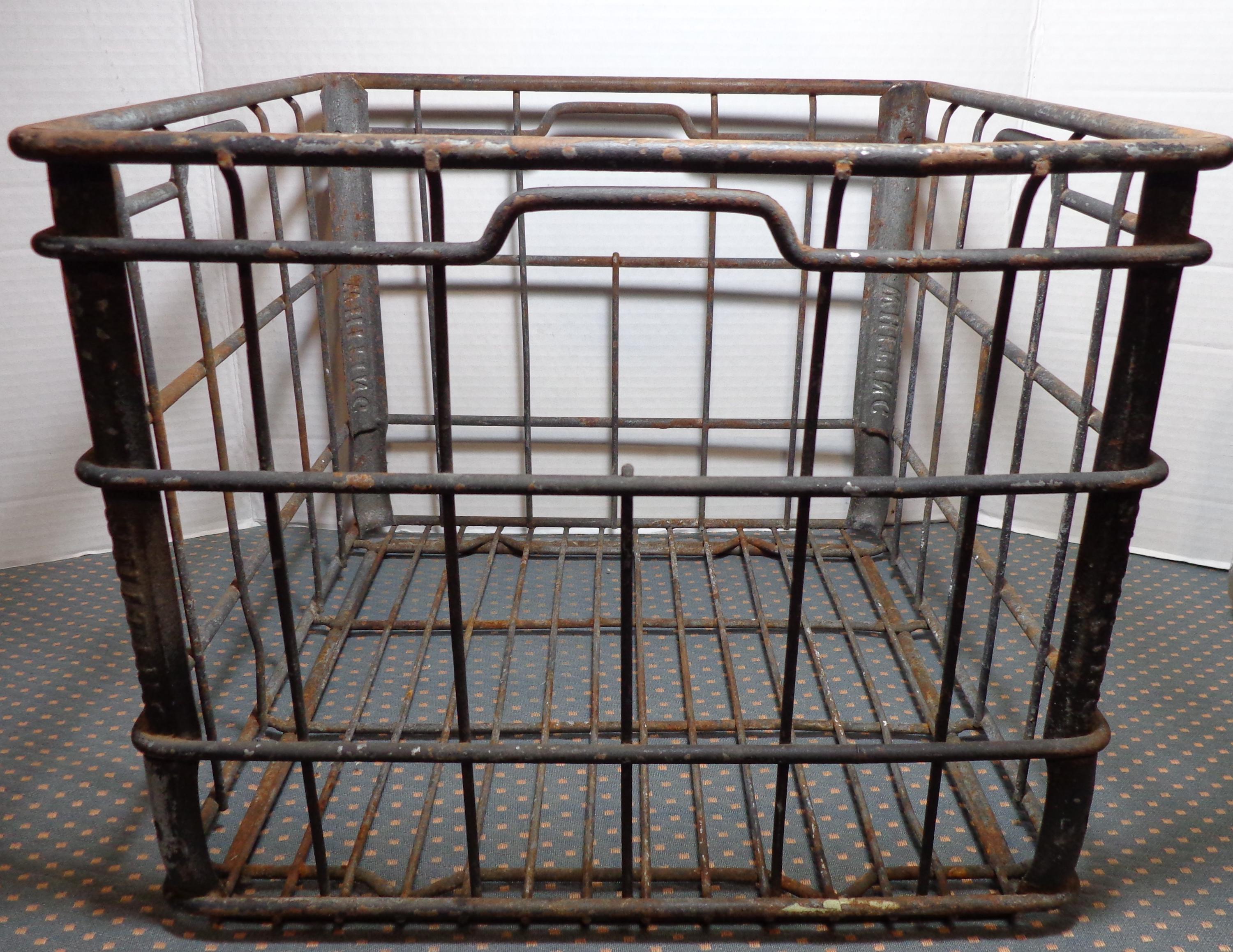 Vintage Metal Milk Crate With Bottles - Etsy