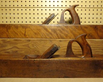 Vintage J. Kellogg Amherst MS 22" Wooden Hand Plane with Humphrey Ville Mfg. Co. Iron and Chip Breaker Warranted Steel